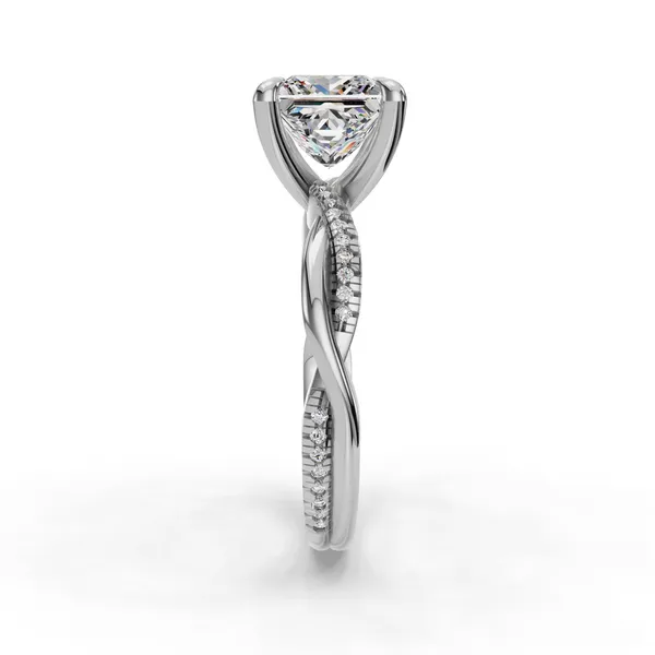 18K White Gold Princess Engagement Ring Setting Image 3 SVS Fine Jewelry Oceanside, NY