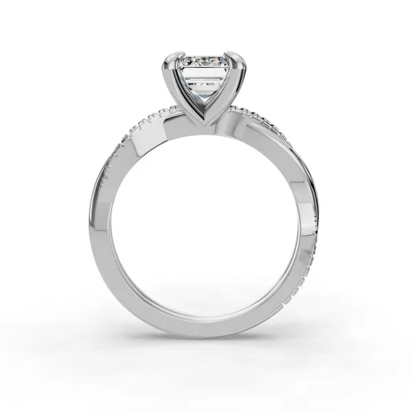 18K White Gold Cushion Engagement Ring Setting Image 2 SVS Fine Jewelry Oceanside, NY