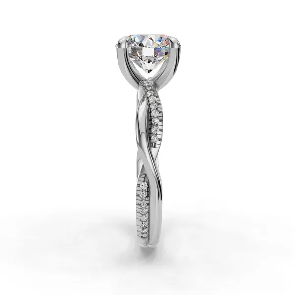 18K White Gold Round Engagement Ring Setting Image 3 SVS Fine Jewelry Oceanside, NY