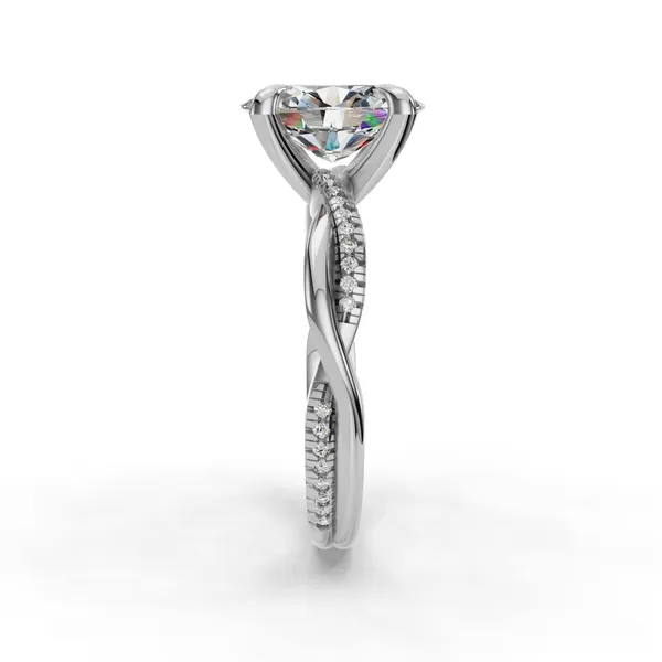 18K White Gold Oval Engagement Ring Setting Image 3 SVS Fine Jewelry Oceanside, NY