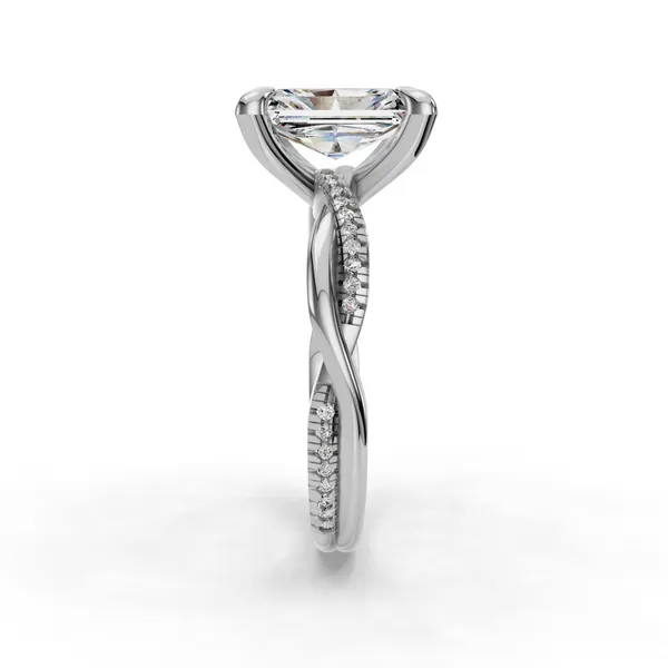 18K White Gold Radiant Engagement Ring Setting Image 3 SVS Fine Jewelry Oceanside, NY