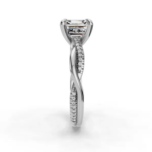 18K White Gold Asscher Engagement Ring Setting Image 3 SVS Fine Jewelry Oceanside, NY