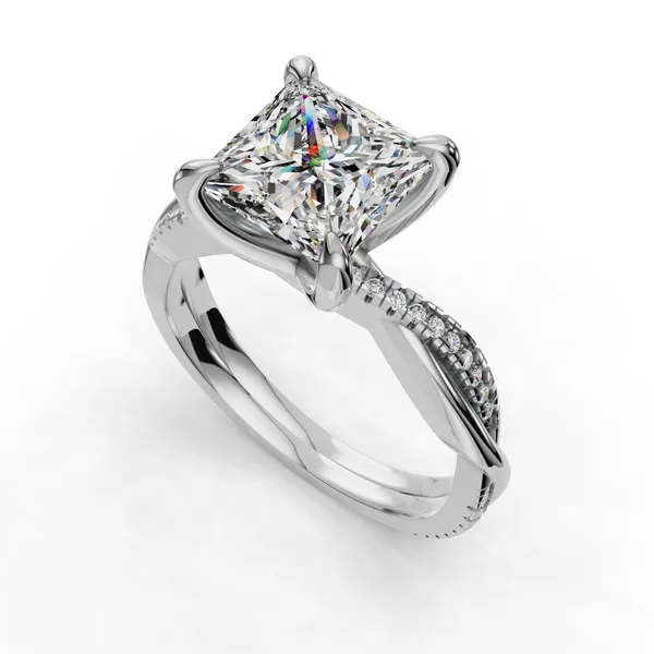 Platinum Princess Engagement Ring Setting SVS Fine Jewelry Oceanside, NY