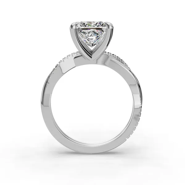 Platinum Princess Engagement Ring Setting Image 2 SVS Fine Jewelry Oceanside, NY