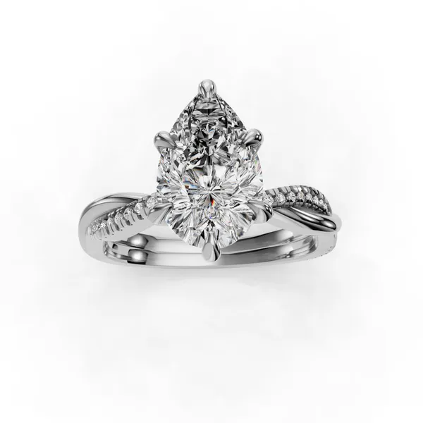 Platinum Pear Engagement Ring Setting Image 4 SVS Fine Jewelry Oceanside, NY