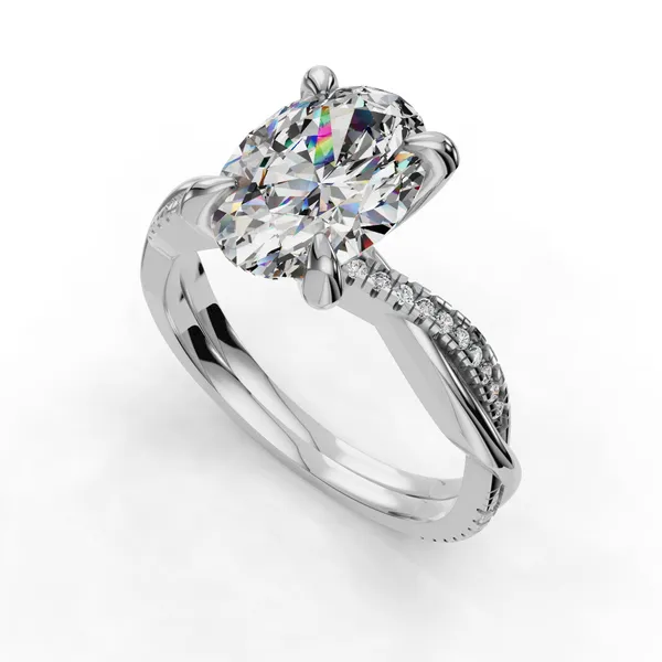 Platinum Oval Engagement Ring Setting SVS Fine Jewelry Oceanside, NY