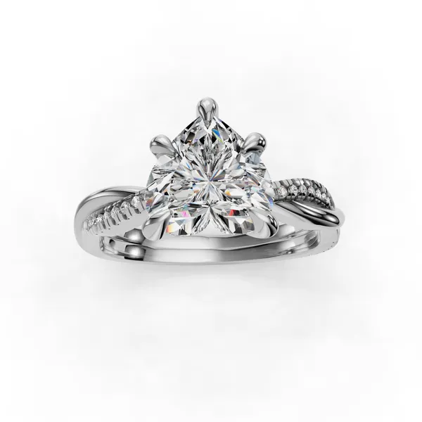 Platinum Heart Engagement Ring Setting Image 4 SVS Fine Jewelry Oceanside, NY