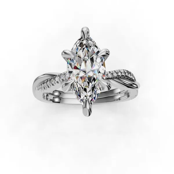Platinum Marquise Engagement Ring Setting Image 4 SVS Fine Jewelry Oceanside, NY