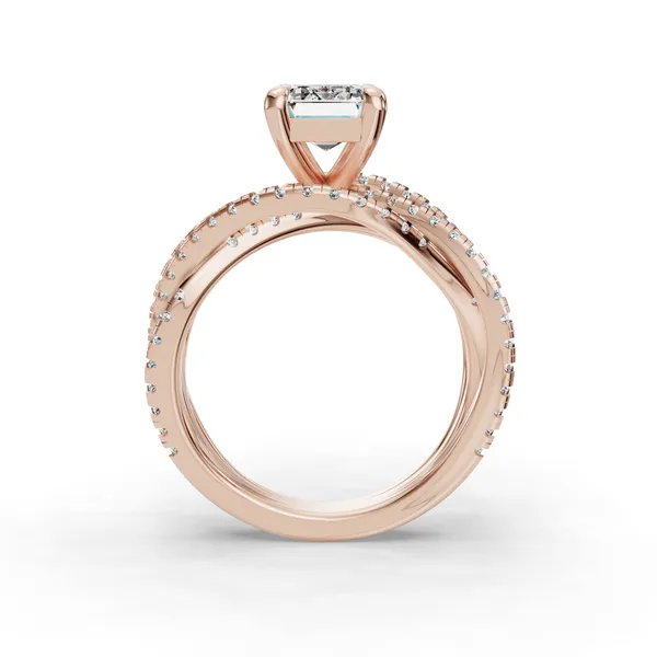 14K Rose Gold Emerald Engagement Ring Setting Image 2 SVS Fine Jewelry Oceanside, NY