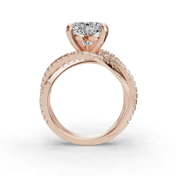 14K Rose Gold Heart Engagement Ring Setting Image 2 SVS Fine Jewelry Oceanside, NY