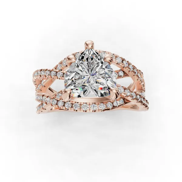 14K Rose Gold Heart Engagement Ring Setting Image 4 SVS Fine Jewelry Oceanside, NY