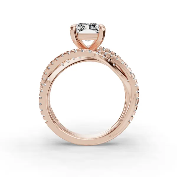 14K Rose Gold Radiant Engagement Ring Setting Image 2 SVS Fine Jewelry Oceanside, NY