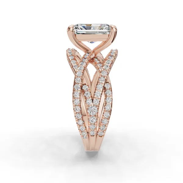 14K Rose Gold Radiant Engagement Ring Setting Image 3 SVS Fine Jewelry Oceanside, NY