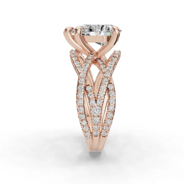 14K Rose Gold Pear Engagement Ring Setting Image 3 SVS Fine Jewelry Oceanside, NY