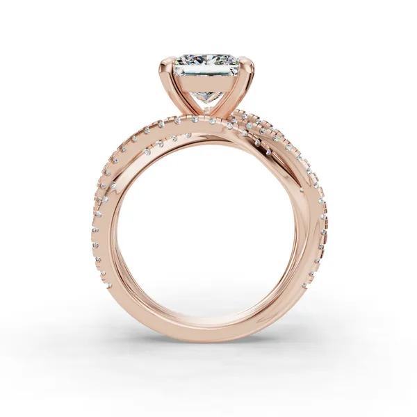 14K Rose Gold Princess Engagement Ring Setting Image 2 SVS Fine Jewelry Oceanside, NY