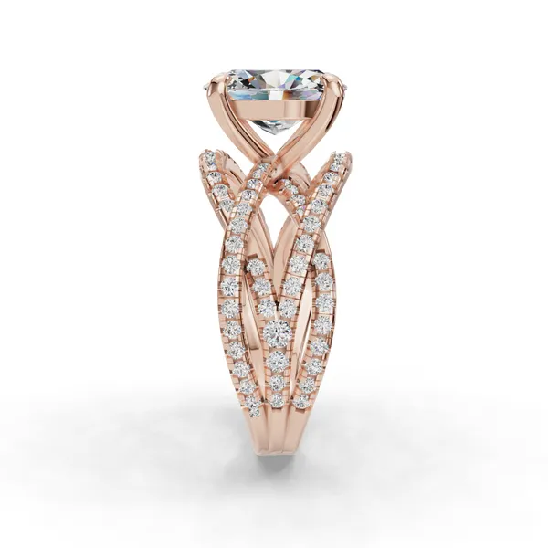 14K Rose Gold Oval Engagement Ring Setting Image 3 SVS Fine Jewelry Oceanside, NY