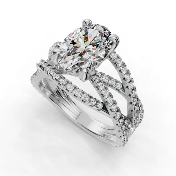 14K White Gold Oval Engagement Ring Setting SVS Fine Jewelry Oceanside, NY