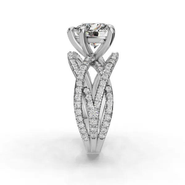 14K White Gold Heart Engagement Ring Setting Image 3 SVS Fine Jewelry Oceanside, NY