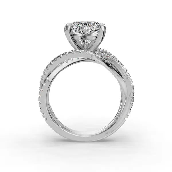 14K White Gold Heart Engagement Ring Setting Image 2 SVS Fine Jewelry Oceanside, NY