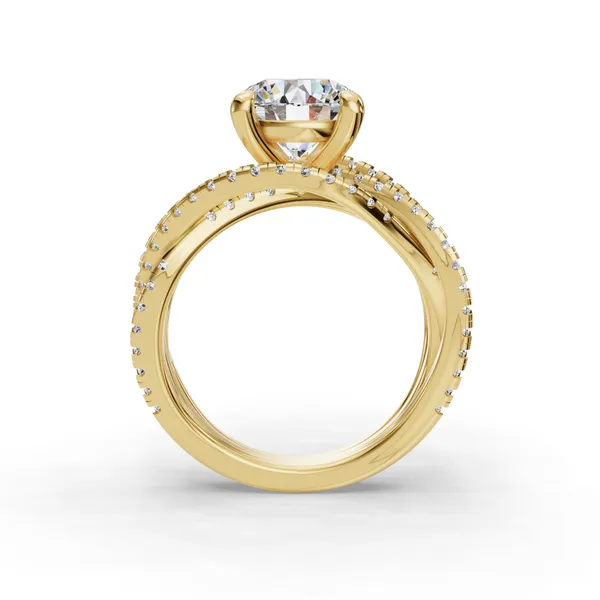 14K Yellow Gold Round Engagement Ring Setting Image 2 SVS Fine Jewelry Oceanside, NY