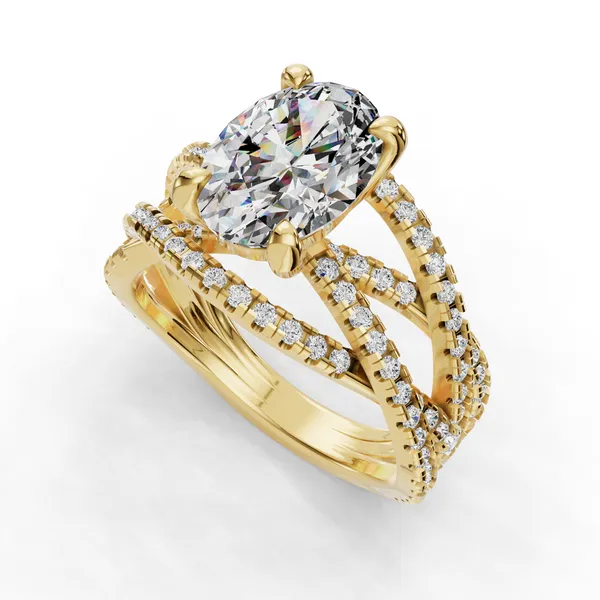 14K Yellow Gold Oval Engagement Ring Setting SVS Fine Jewelry Oceanside, NY