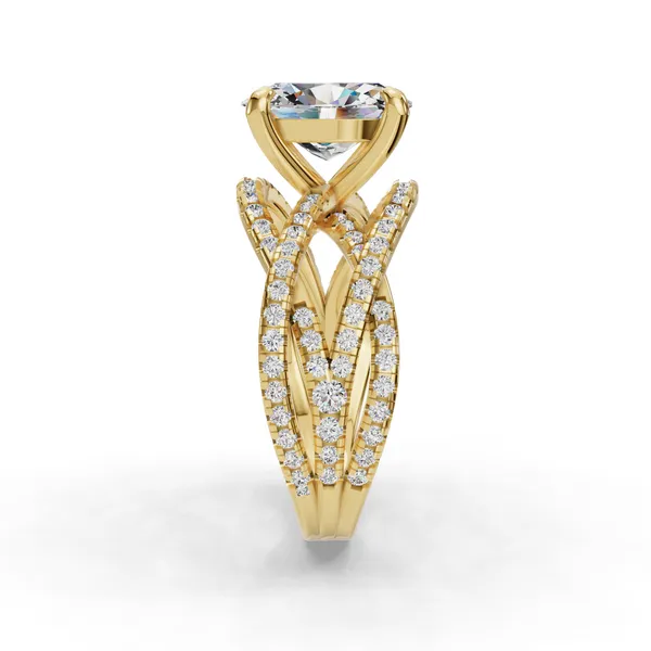 14K Yellow Gold Oval Engagement Ring Setting Image 3 SVS Fine Jewelry Oceanside, NY