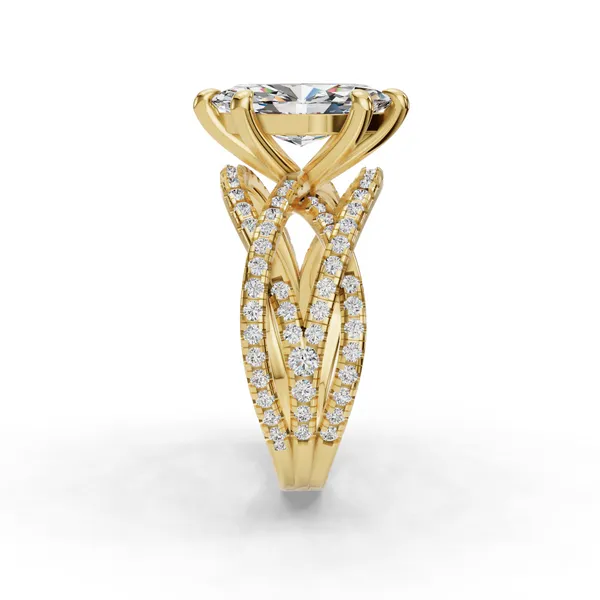 14K Yellow Gold Marquise Engagement Ring Setting Image 3 SVS Fine Jewelry Oceanside, NY