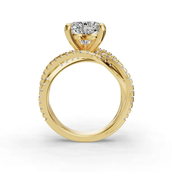 14K Yellow Gold Heart Engagement Ring Setting Image 2 SVS Fine Jewelry Oceanside, NY