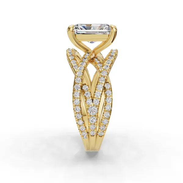 14K Yellow Gold Radiant Engagement Ring Setting Image 3 SVS Fine Jewelry Oceanside, NY