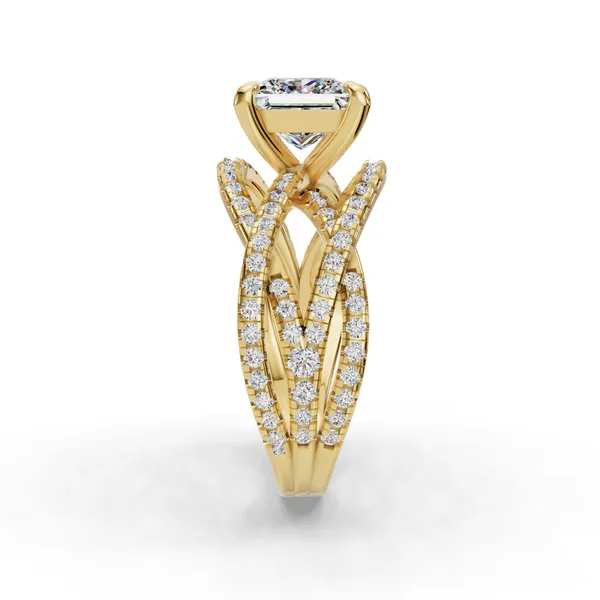 14K Yellow Gold Princess Engagement Ring Setting Image 3 SVS Fine Jewelry Oceanside, NY