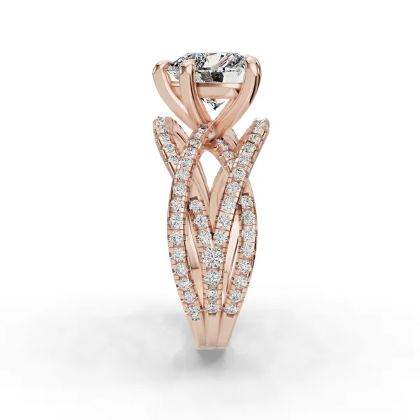 18K Rose Gold Heart Engagement Ring Setting Image 3 SVS Fine Jewelry Oceanside, NY