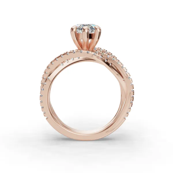 18K Rose Gold Marquise Engagement Ring Setting Image 2 SVS Fine Jewelry Oceanside, NY