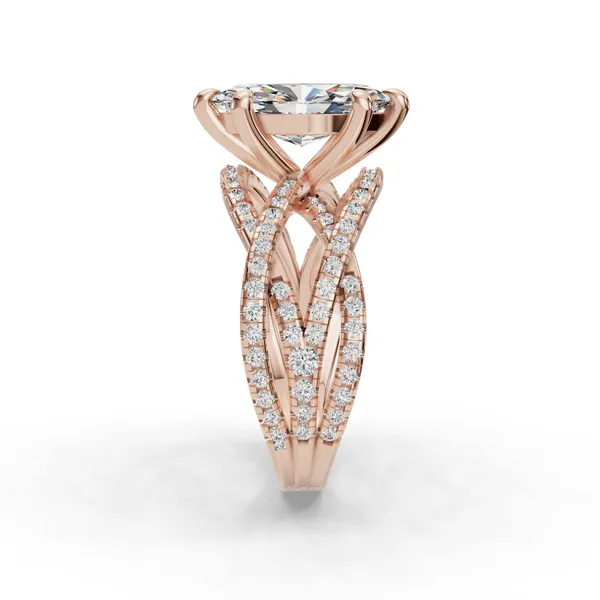 18K Rose Gold Marquise Engagement Ring Setting Image 3 SVS Fine Jewelry Oceanside, NY