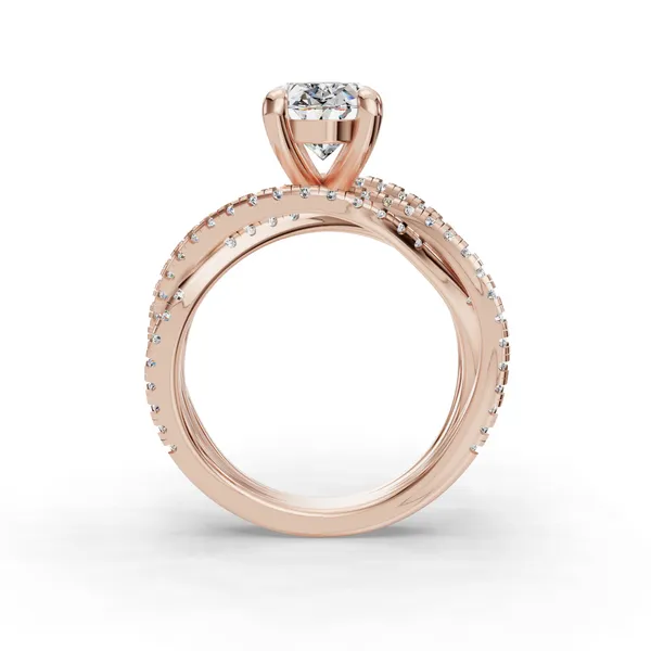 18K Rose Gold Oval Engagement Ring Setting Image 2 SVS Fine Jewelry Oceanside, NY
