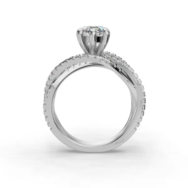 18K White Gold Marquise Engagement Ring Setting Image 2 SVS Fine Jewelry Oceanside, NY