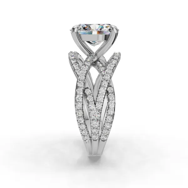 Platinum Oval Engagement Ring Setting Image 3 SVS Fine Jewelry Oceanside, NY