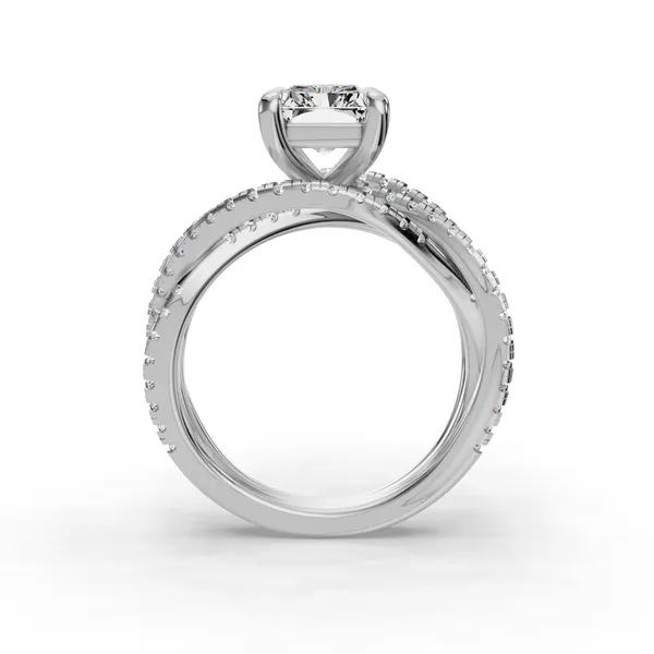 Platinum Radiant Engagement Ring Setting Image 2 SVS Fine Jewelry Oceanside, NY
