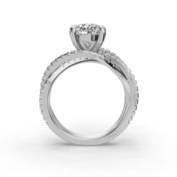 Platinum Pear Engagement Ring Setting Image 2 SVS Fine Jewelry Oceanside, NY