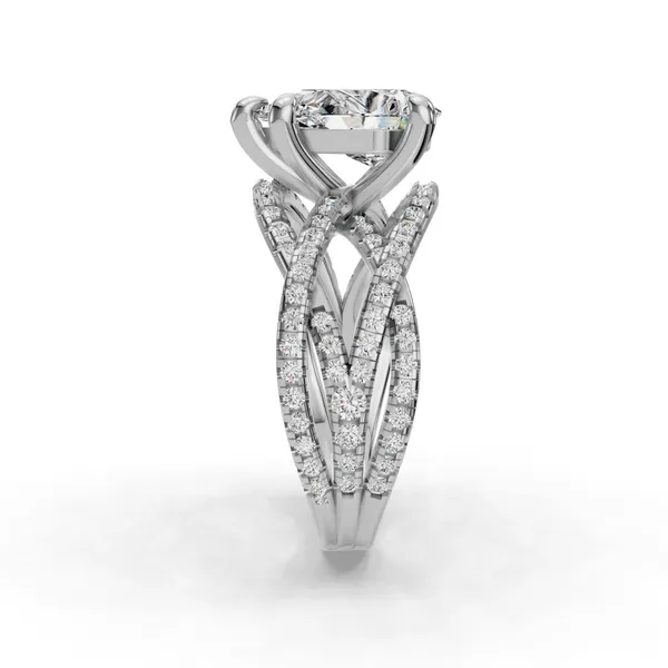 Platinum Pear Engagement Ring Setting Image 3 SVS Fine Jewelry Oceanside, NY