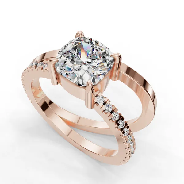 14K Rose Gold Cushion Engagement Ring Setting SVS Fine Jewelry Oceanside, NY