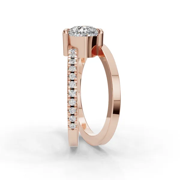 14K Rose Gold Pear Engagement Ring Setting Image 3 SVS Fine Jewelry Oceanside, NY