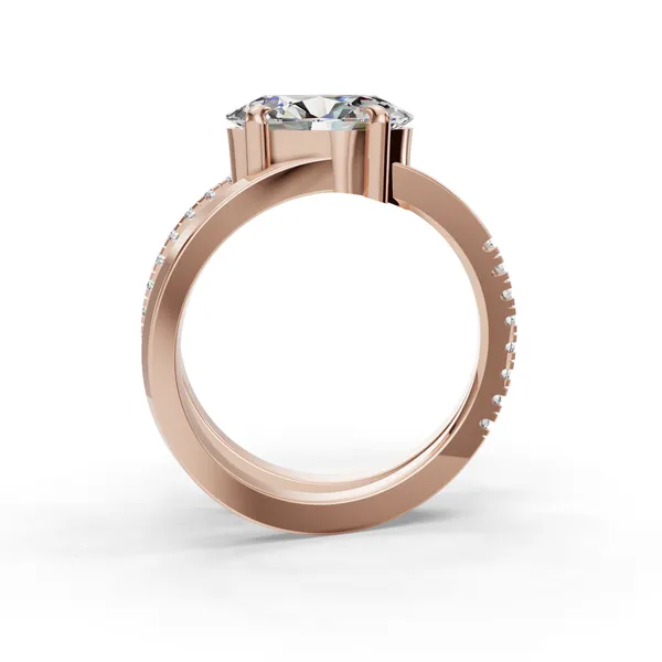 14K Rose Gold Oval Engagement Ring Setting Image 2 SVS Fine Jewelry Oceanside, NY