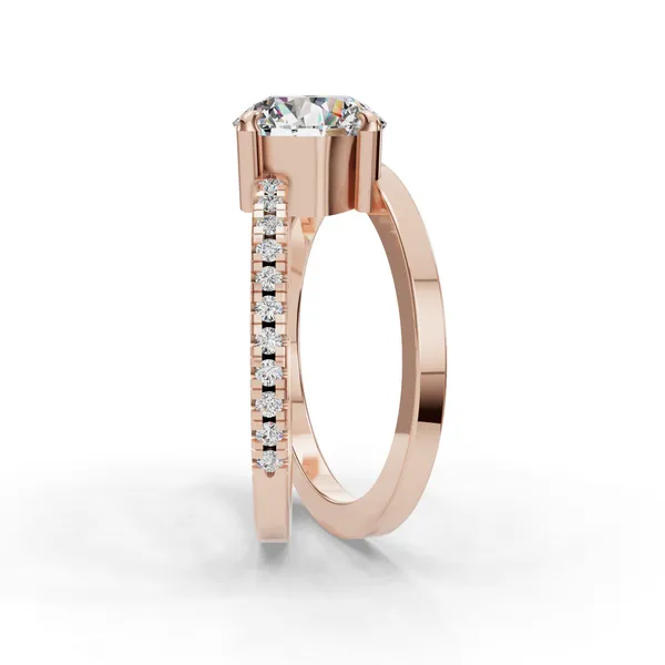 14K Rose Gold Round Engagement Ring Setting Image 3 SVS Fine Jewelry Oceanside, NY