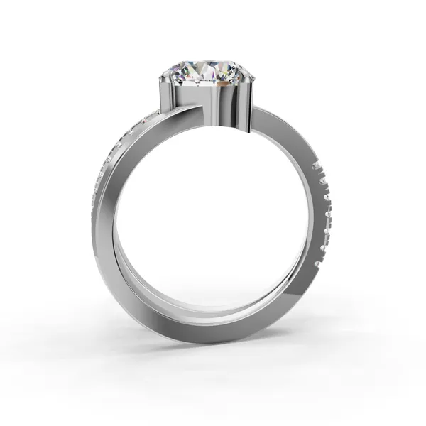 14K White Gold Round Engagement Ring Setting Image 2 SVS Fine Jewelry Oceanside, NY