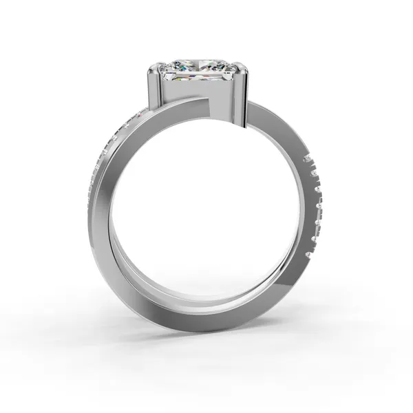 14K White Gold Princess Engagement Ring Setting Image 2 SVS Fine Jewelry Oceanside, NY