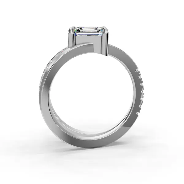 14K White Gold Asscher Engagement Ring Setting Image 2 SVS Fine Jewelry Oceanside, NY