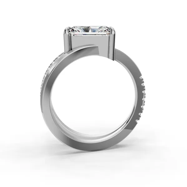 14K White Gold Radiant Engagement Ring Setting Image 2 SVS Fine Jewelry Oceanside, NY