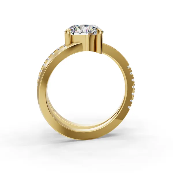 14K Yellow Gold Round Engagement Ring Setting Image 2 SVS Fine Jewelry Oceanside, NY