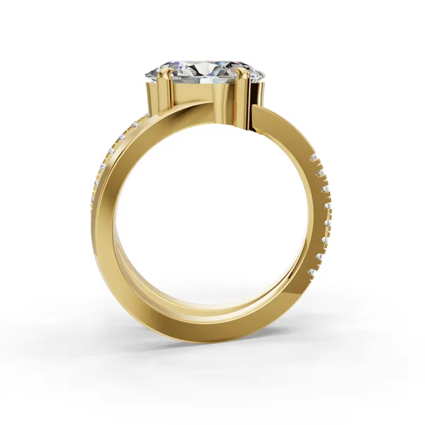 14K Yellow Gold Oval Engagement Ring Setting Image 2 SVS Fine Jewelry Oceanside, NY