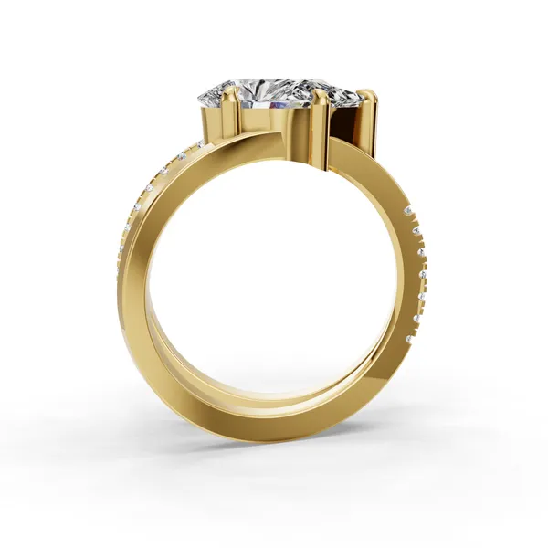 14K Yellow Gold Pear Engagement Ring Setting Image 2 SVS Fine Jewelry Oceanside, NY